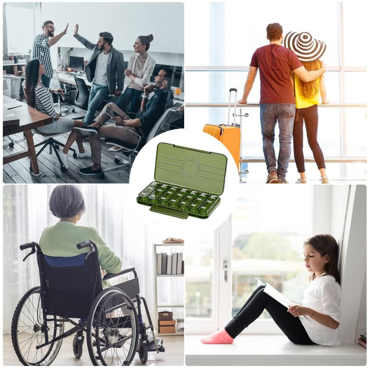 Portable Weekly Pill Box Organiser Daily Pill Keeper 21 Grid Container (1 Pc) Portable Weekly Pill Box Organiser Daily Pill Keeper 21 Grid Container (1 Pc)